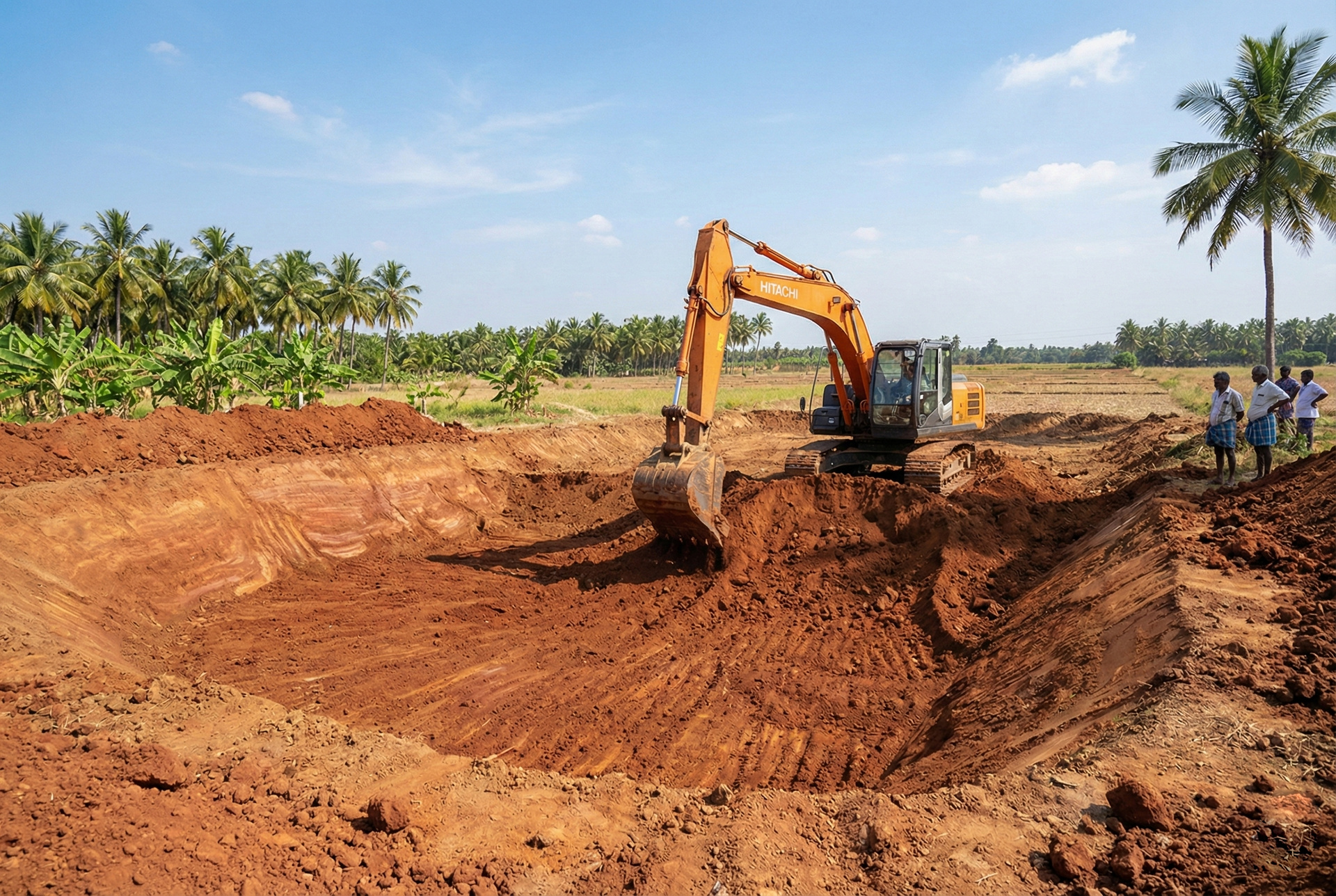 Pond excavation and water storage service in Tamil Nadu
